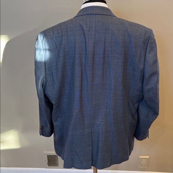 Lauren Ralph Lauren mens 52R blue plaid silk wool blend 2-button jacket EUC - Picture 4 of 6